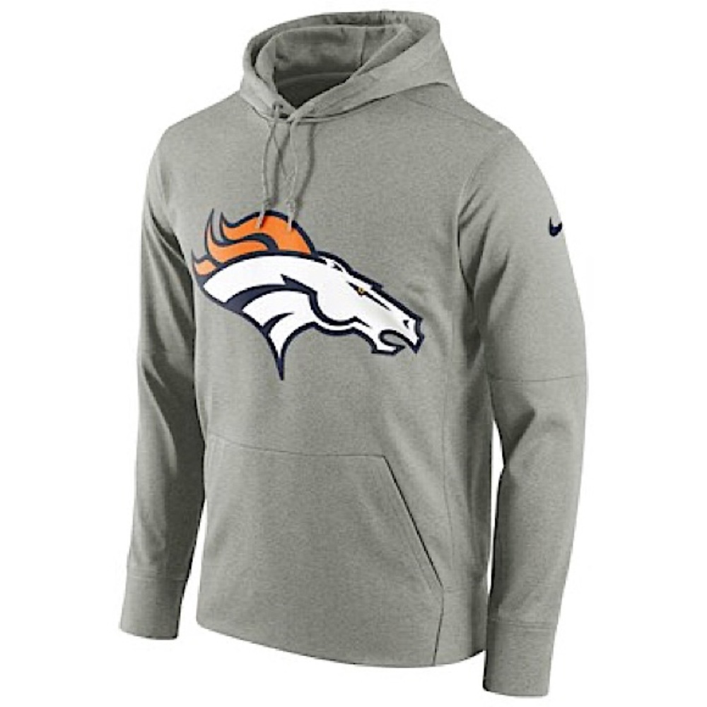 Denver Broncos Nike Heathered Grey Logo Hoodie